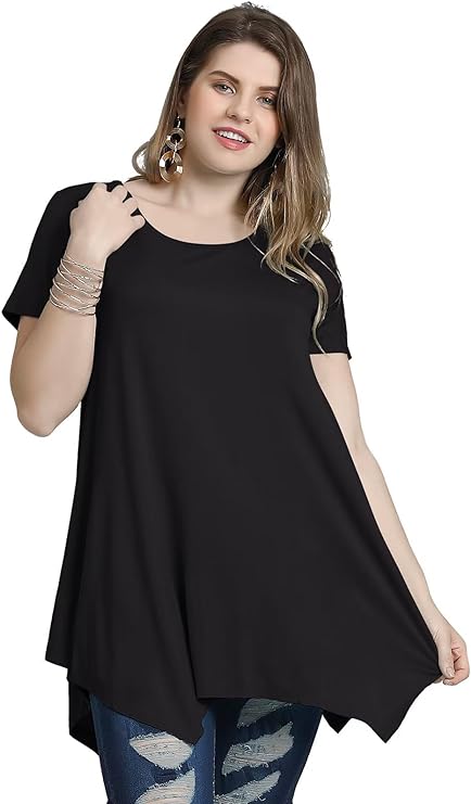 Plus Size Short Sleeve Tunic - in 40+ Patterns and Colors and Up to Size 6X!