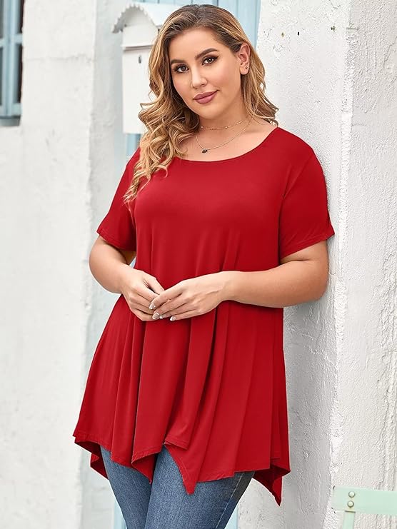 Plus Size Short Sleeve Tunic - in 40+ Patterns and Colors and Up to Size 6X!