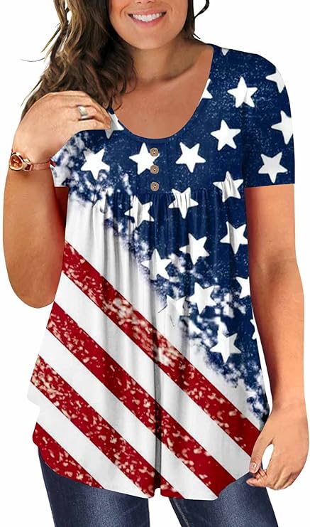 USA Plus Size Patriotic Top - Up to Size 5X!