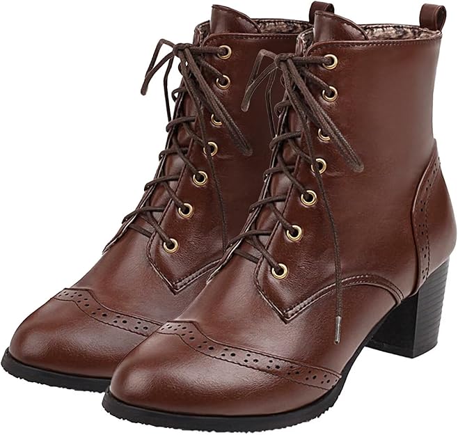 Victorian Steampunk Style Ankle Boots in 4 Colors up to Women's Size 15!
