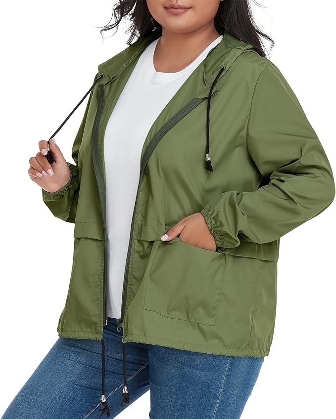 Lightweight Plus Size Windbreaker Up to Size 6X! Lots of Colors to Choose From!