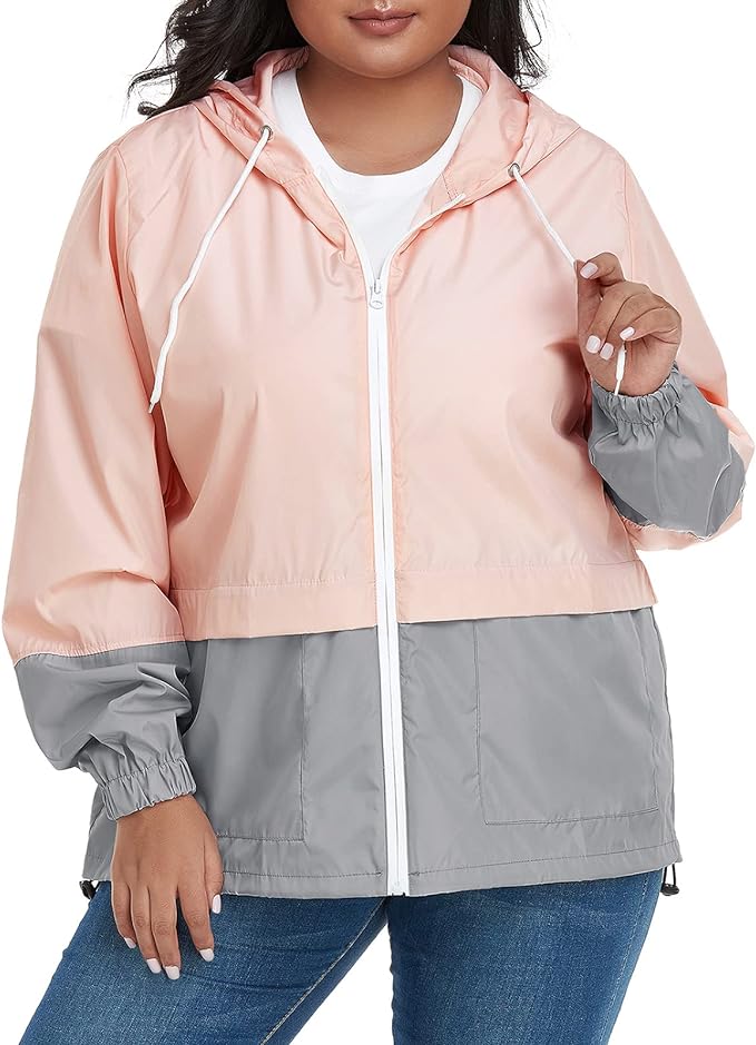 Lightweight Plus Size Windbreaker Up to Size 6X! Lots of Colors to Choose From!