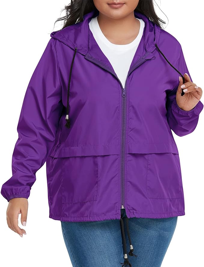 Lightweight Plus Size Windbreaker Up to Size 6X! Lots of Colors to Choose From!