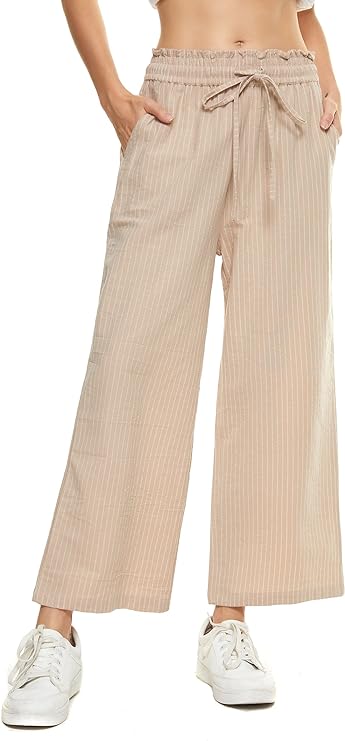 Linen Blend Cropped Pants Plus Size Up to 5X in 22 Colors!