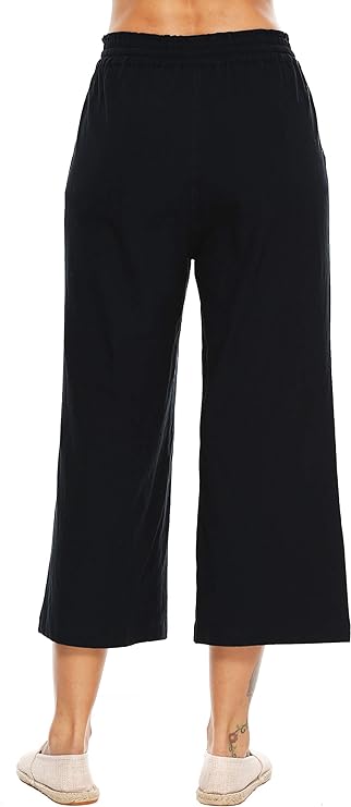 Linen Blend Cropped Pants Plus Size Up to 5X in 22 Colors!