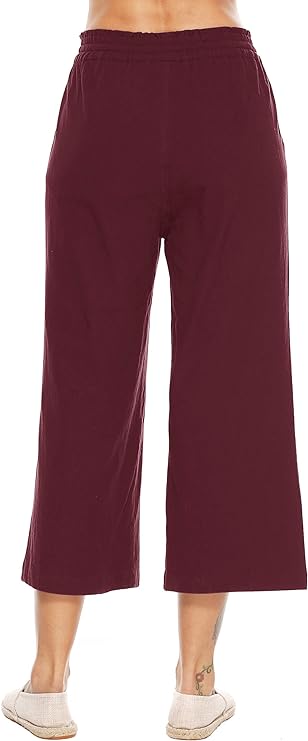 Linen Blend Cropped Pants Plus Size Up to 5X in 22 Colors!