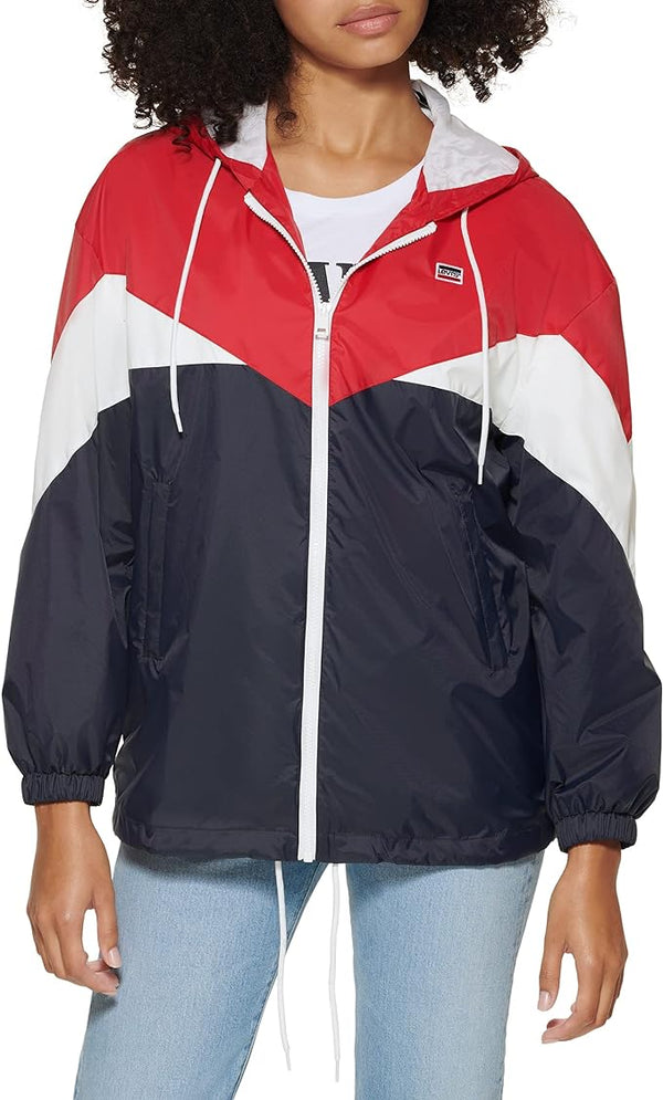 Levi's Women's Plus Size Nylon Color Block Windbreaker