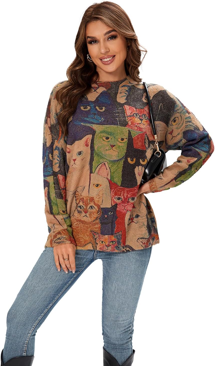 Printed Plus Size Sweater in 11 Spectacular Prints - Up to Size 3X!