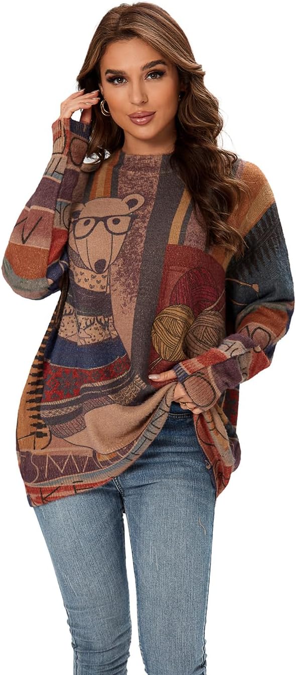 Printed Plus Size Sweater in 11 Spectacular Prints - Up to Size 3X!
