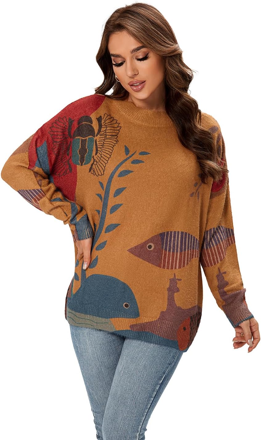 Printed Plus Size Sweater in 11 Spectacular Prints - Up to Size 3X!