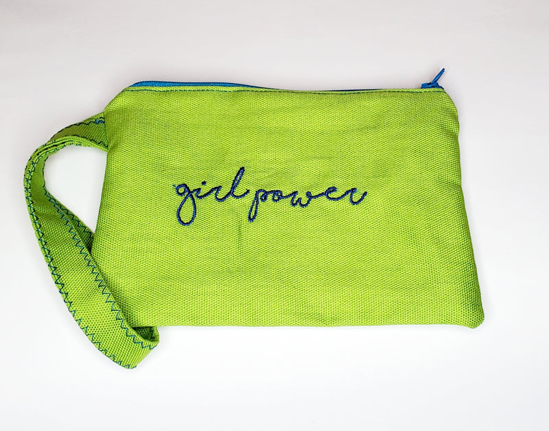 Embroidered Accessory Bag with Strap - Girl Power