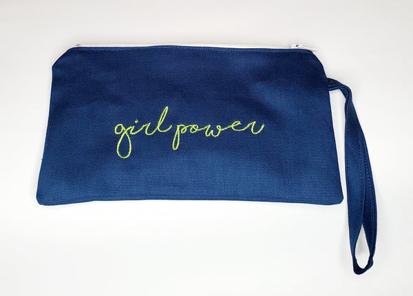 Embroidered Accessory Bag with Strap - Girl Power