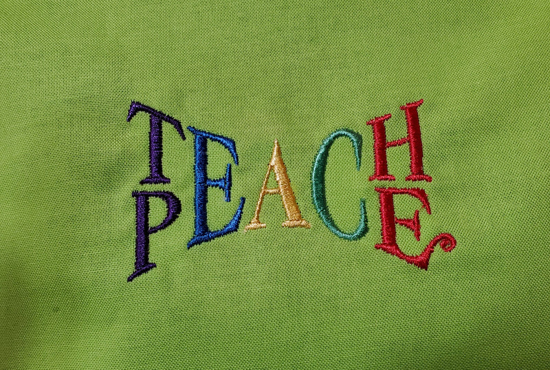Teach Peace Embroidered Make-up/Accessories Bag. Comes in a variety of colors!