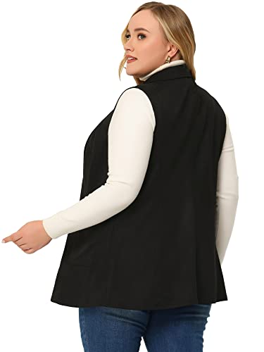 Women's Plus Size Vest withSuede Lapel - Up to Size 3X