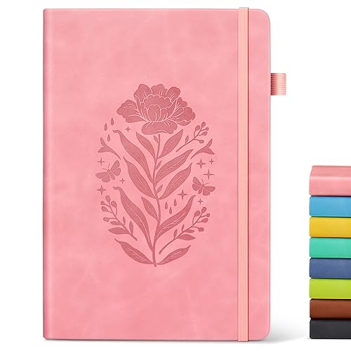 Journal for Inspiration, Growth and Gratitude in Tooled Rose Pattern and 8 Colors