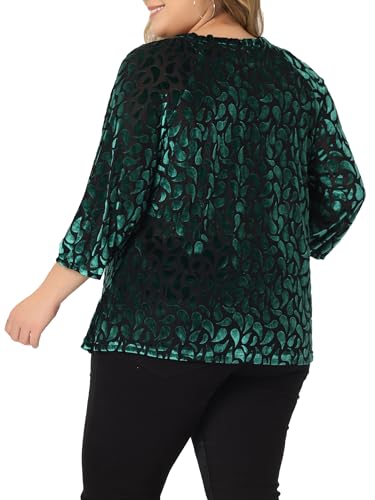 Plus Size Burnout Velvet Blouse Up to Size 4X!