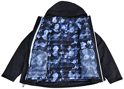 Snow Country Outerwear Women's Plus Size 1X-6X Alps 3in1 Coat Jacket (Black White floral, 2X)
