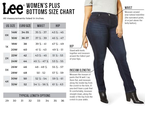 Lee Women's Plus Size Wrinkle Free Relaxed Fit Straight Leg Pant - Up to Size 30 in 3 Lengths