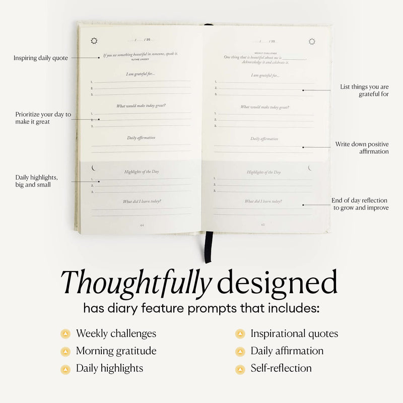The Five Minute Journal - The Original Daily Gratitude Journal for Happiness, Mindfulness, and Reflection