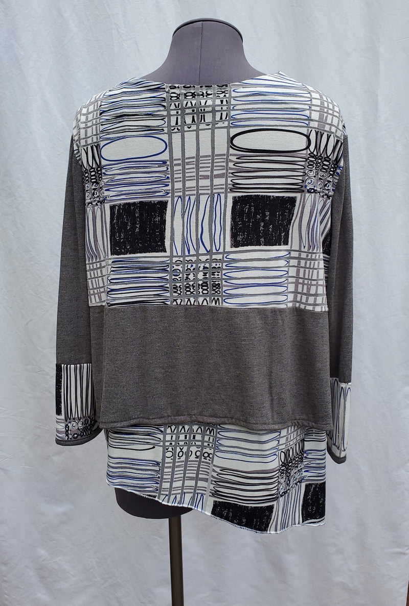 Grey multi-color double layer top