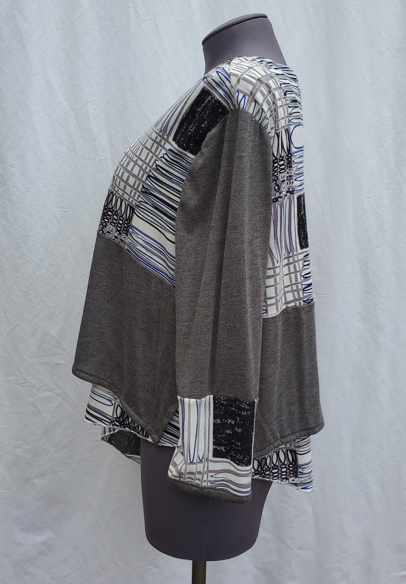 Grey multi-color double layer top