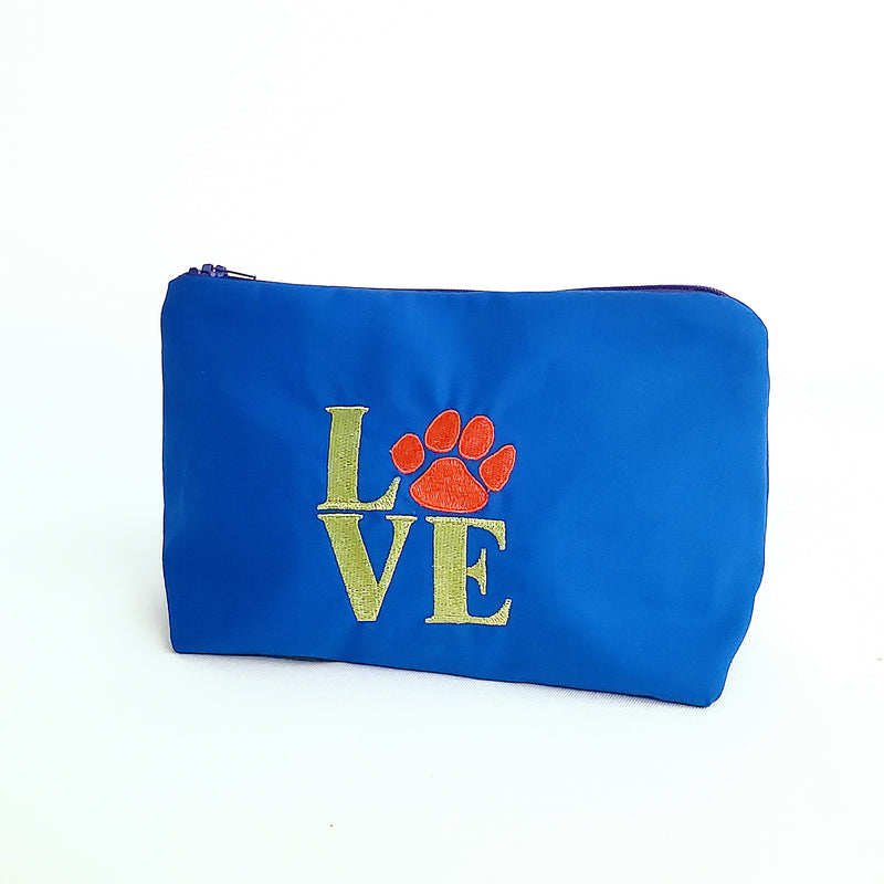 I LOVE my Dog/Cat Paw Embroidered Make-up/Accessories Bag. Comes in a variety of colors!